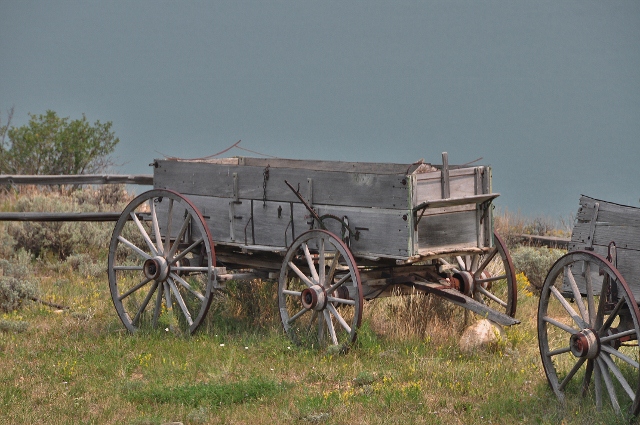 old wagon in yard Henney